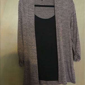 corvia cardigan with built in tank top